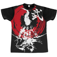 Japanese Samurai Fire Warrior Swords Retro Japan Calligraphy Graphic T-shirt | Artistshot