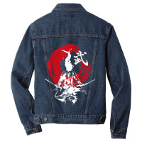 Japanese Samurai Fire Warrior Swords Retro Japan Calligraphy Men Denim Jacket | Artistshot