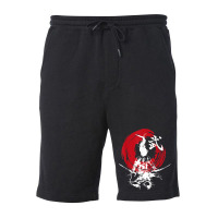 Japanese Samurai Fire Warrior Swords Retro Japan Calligraphy Fleece Short | Artistshot