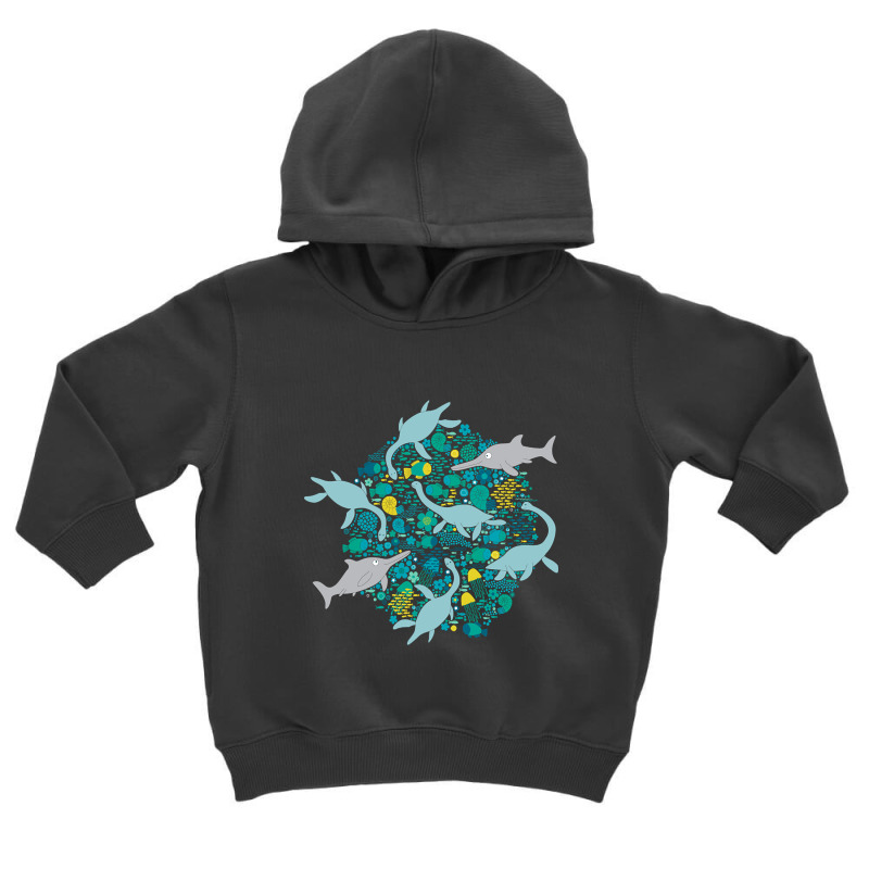 Swimming With Plesiosaurs - Cute Prehistoric Animal Design Toddler Hoodie | Artistshot