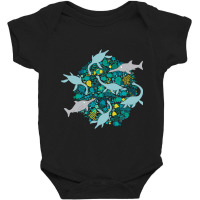 Swimming With Plesiosaurs - Cute Prehistoric Animal Design Baby Bodysuit | Artistshot