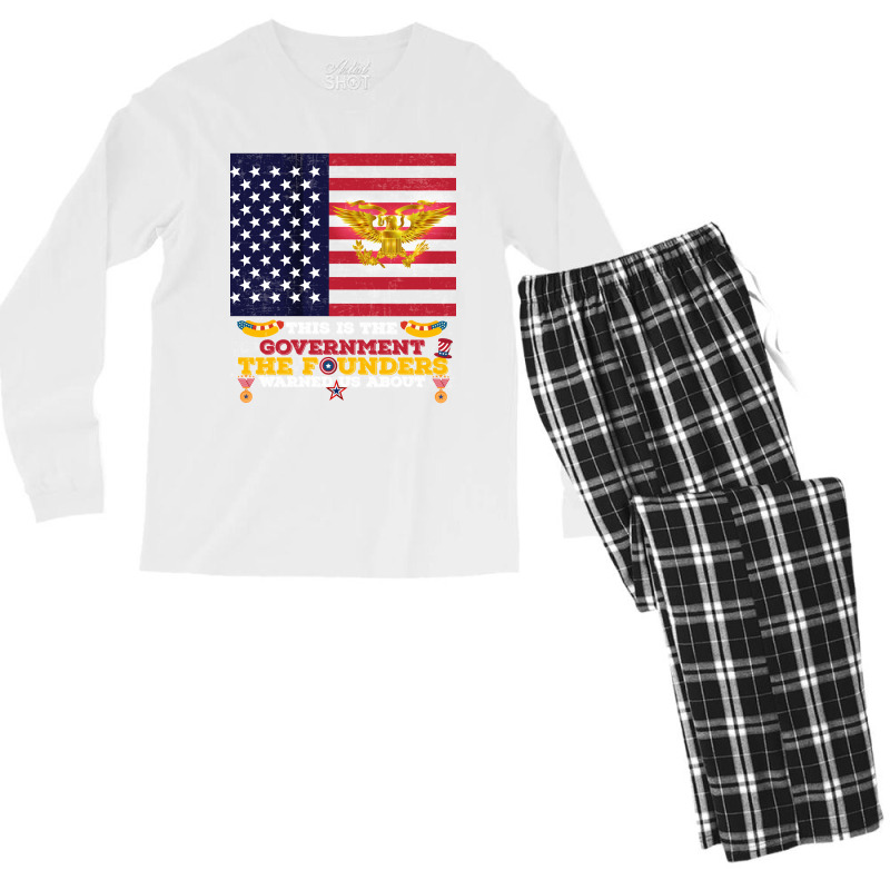 This Is The Government The Founders Warned Us About, Funny Usa Politic Men's Long Sleeve Pajama Set | Artistshot