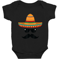 Sombrero Costume Mustache Sunglasses Cinco De Baby Bodysuit | Artistshot