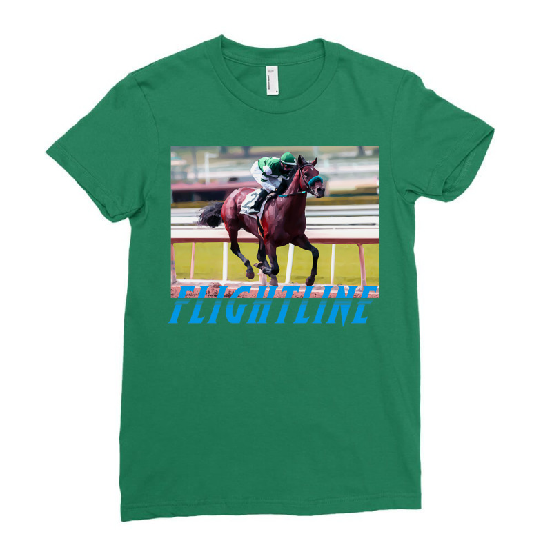 Flightline   Classic Horseracing Ladies Fitted T-Shirt by senkovdenairp | Artistshot