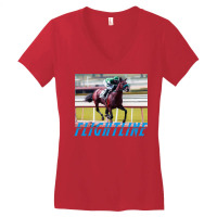 Flightline   Classic Horseracing Women's V-neck T-shirt | Artistshot