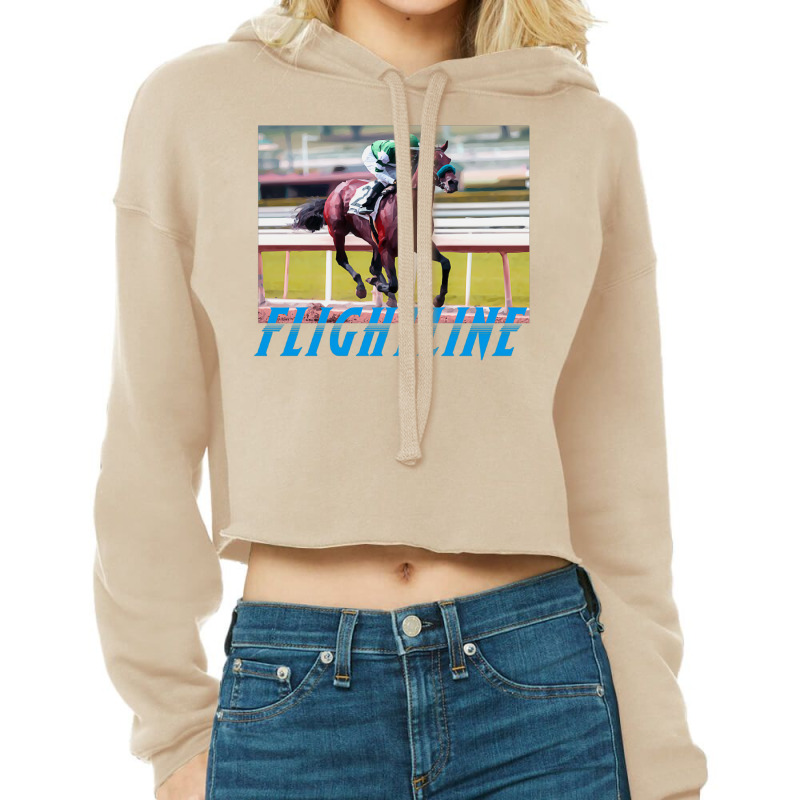 Flightline   Classic Horseracing Cropped Hoodie by senkovdenairp | Artistshot