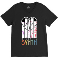 Vintage 80s Synthesizer Music Scene 'eighties Synth' V-neck Tee | Artistshot