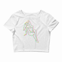 Colorful Line Work Girl Crop Top | Artistshot