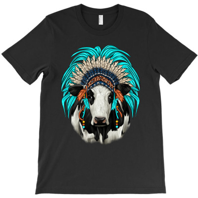 Holstein Indian Headdress T-shirt Designed By Angel Clark