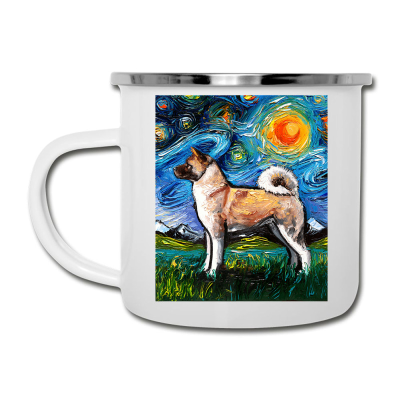 Akita Inu Starry Night Impressionist Dog Art By Aja Premium T Shirt Camper Cup | Artistshot