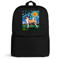 Akita Inu Starry Night Impressionist Dog Art By Aja Premium T Shirt Backpack | Artistshot