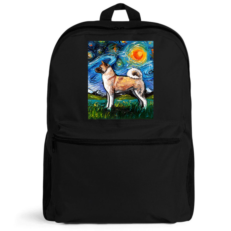 Akita Inu Starry Night Impressionist Dog Art By Aja Premium T Shirt Backpack | Artistshot