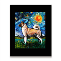 Akita Inu Starry Night Impressionist Dog Art By Aja Premium T Shirt Metal Print Vertical | Artistshot