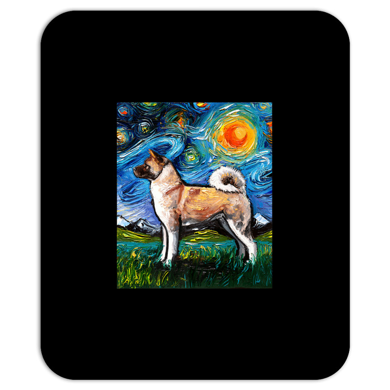 Akita Inu Starry Night Impressionist Dog Art By Aja Premium T Shirt Mousepad | Artistshot