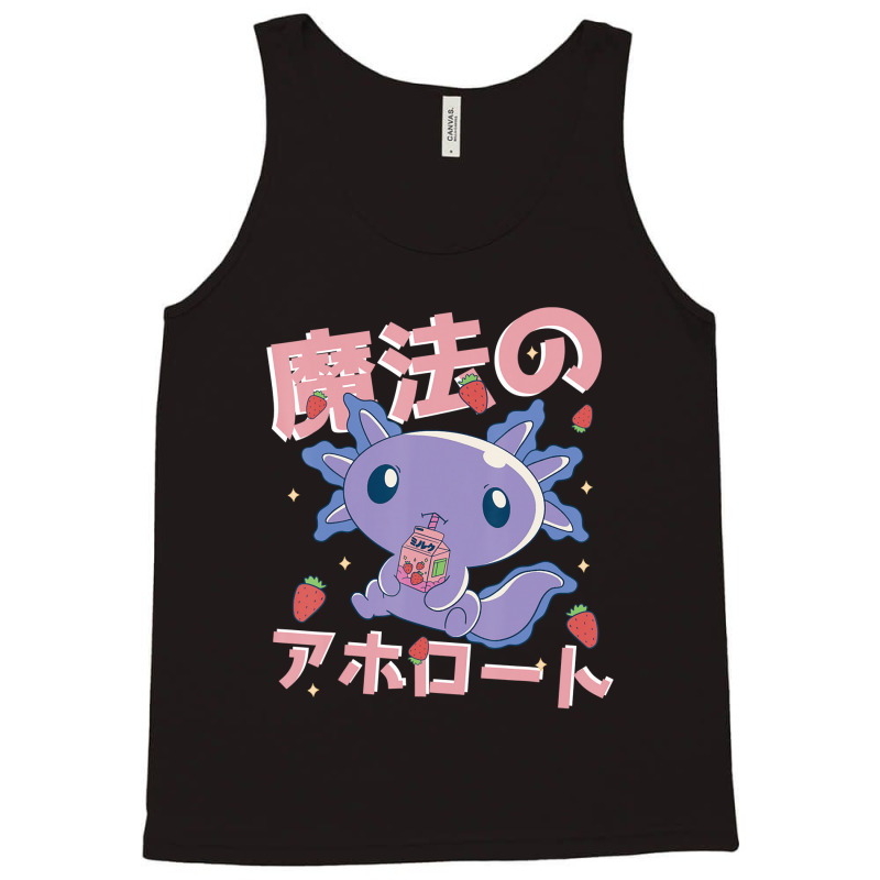 Japanese Strawberry Milk Shake Anime Pink Kawaii Aesthetic Axolotl Mat Tank Top by Min05 | Artistshot