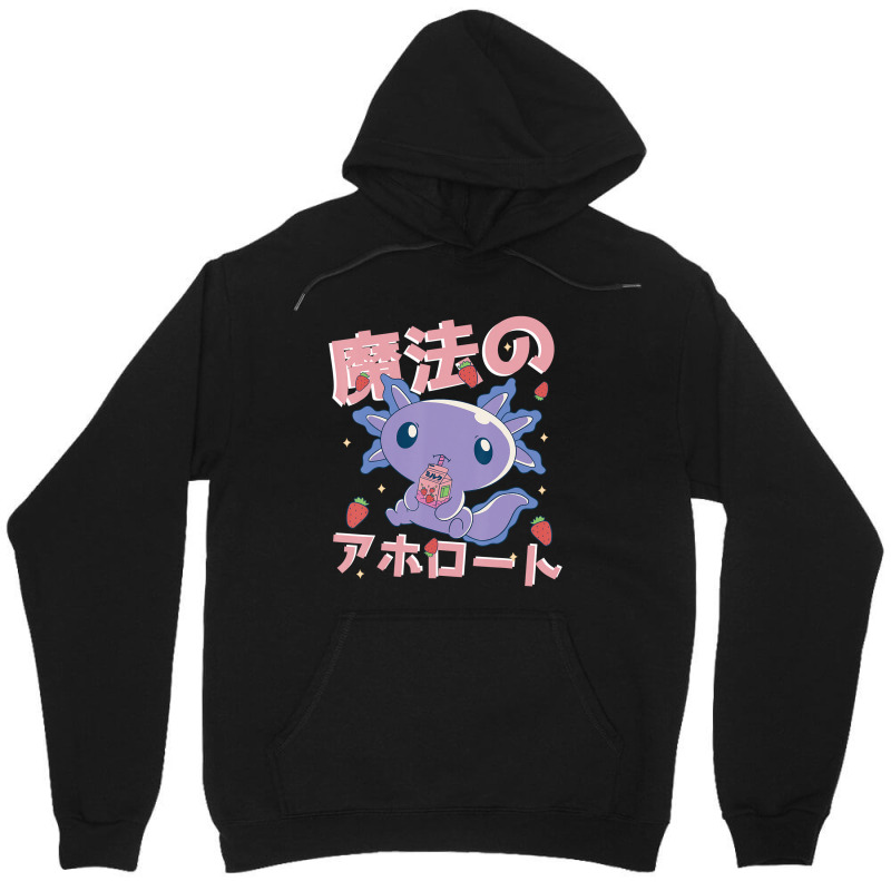 Japanese Strawberry Milk Shake Anime Pink Kawaii Aesthetic Axolotl Mat Unisex Hoodie by Min05 | Artistshot