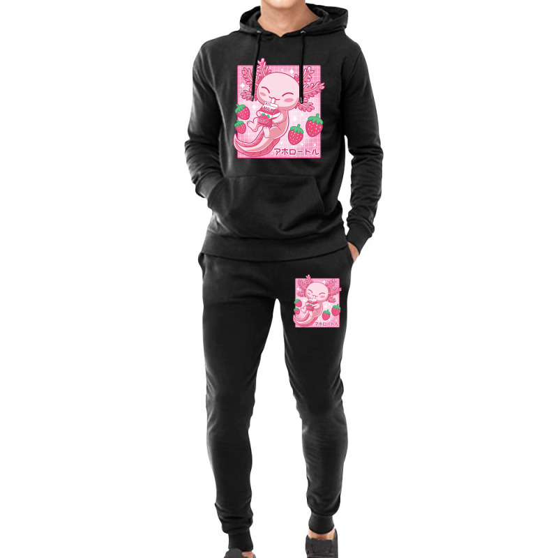 Japanese Strawberry Milk Shake Anime Pink Kawaii Aesthetic Axolotl Mat Hoodie & Jogger set by Min05 | Artistshot