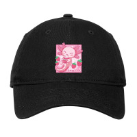 Japanese Strawberry Milk Shake Anime Pink Kawaii Aesthetic Axolotl Mat Adjustable Cap | Artistshot