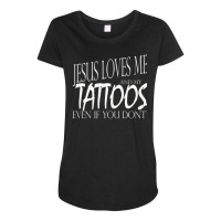 Jesus Loves Me And My Tattoos Empowering Maternity Scoop Neck T-shirt | Artistshot