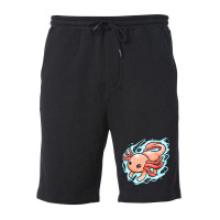 Kawaii - Mexican Sea Life - A Swimming Axolotl Fleece Short | Artistshot