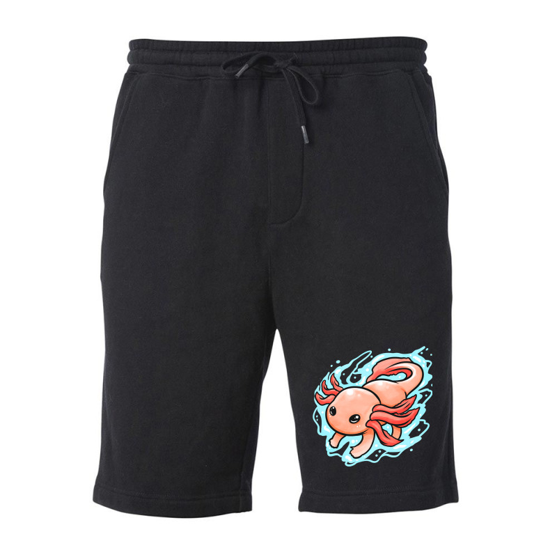 Kawaii - Mexican Sea Life - A Swimming Axolotl Fleece Short by Min08 | Artistshot