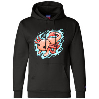 Kawaii - Mexican Sea Life - A Swimming Axolotl Champion Hoodie | Artistshot