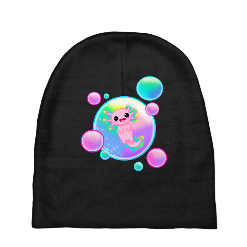 Kawaii Axolotl With Bubbles Baby Beanies by Min05 | Artistshot