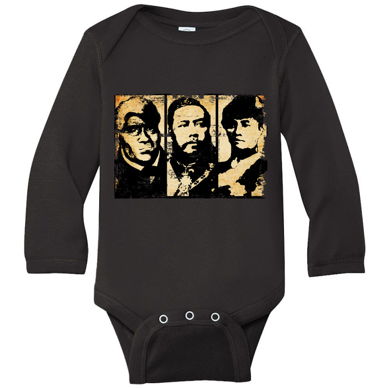 Hawaiian Kingdom King Kamehameha, King Kalakaua, Queen Liliuokalani By Long Sleeve Baby Bodysuit | Artistshot