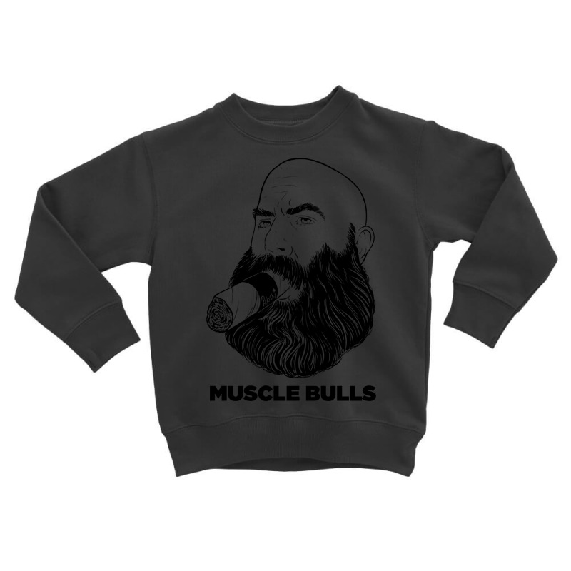 Muscle Bulls Black Lines Toddler Sweatshirt by laurynvanhoose | Artistshot