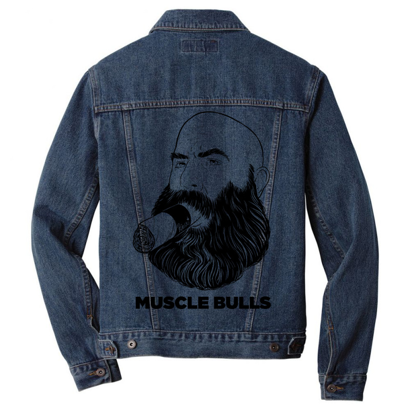 Muscle Bulls Black Lines Men Denim Jacket by laurynvanhoose | Artistshot