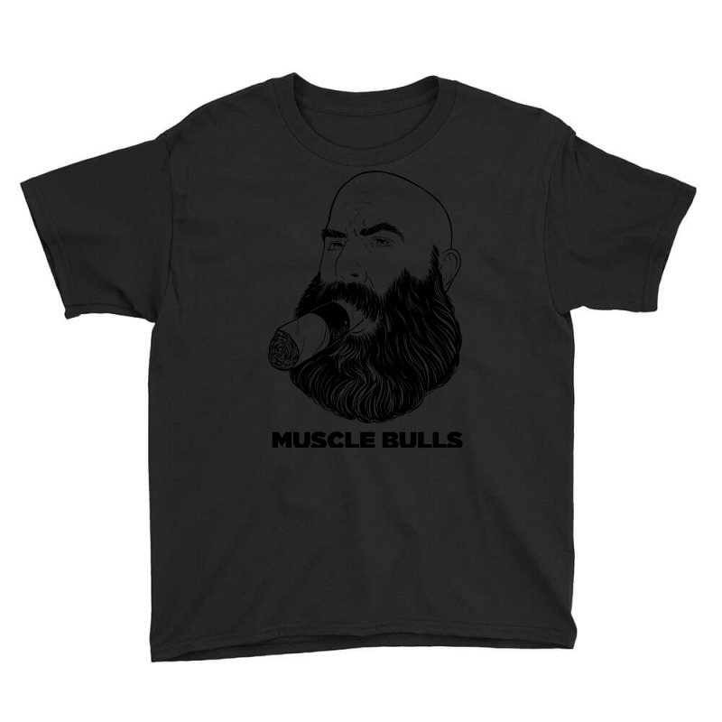 Muscle Bulls Black Lines Youth Tee by laurynvanhoose | Artistshot