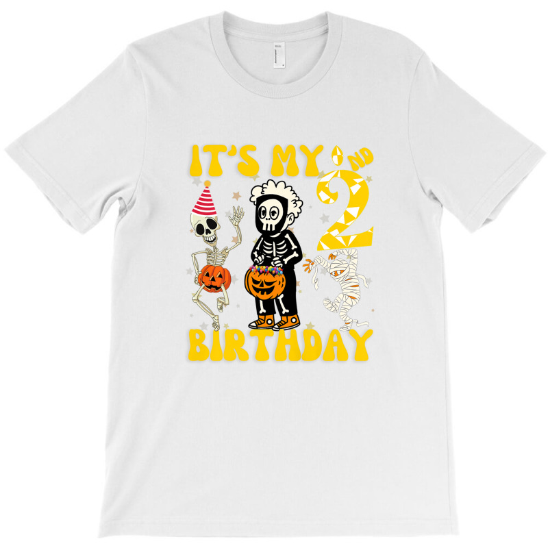 Kids It's My 2nd Birthday Boy Funny Skeleton Pumpkin Halloween T-shirt | Artistshot