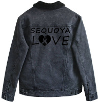 Wilkinsi Designs Sequoya Love No Initial T Shirt Unisex Sherpa-lined Denim Jacket | Artistshot