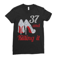 Womens 37 Year Old High Heel Rhinestone 1985 37th Birthday Lady T Shir Ladies Fitted T-shirt | Artistshot