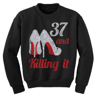 Womens 37 Year Old High Heel Rhinestone 1985 37th Birthday Lady T Shir Youth Sweatshirt | Artistshot