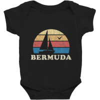 Bermuda Vintage Sailboat 70s Throwback Sunset Baby Bodysuit | Artistshot