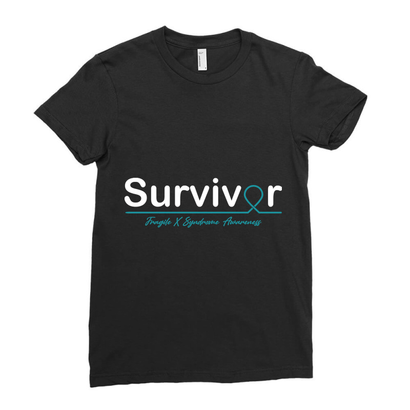 Fragile X Syndrome Awareness Survivor Heartbeat Ladies Fitted T-Shirt by mckeebeckett3l9yxd | Artistshot