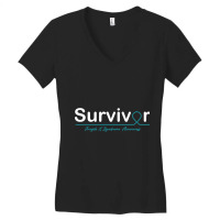 Fragile X Syndrome Awareness Survivor Heartbeat Women's V-neck T-shirt | Artistshot