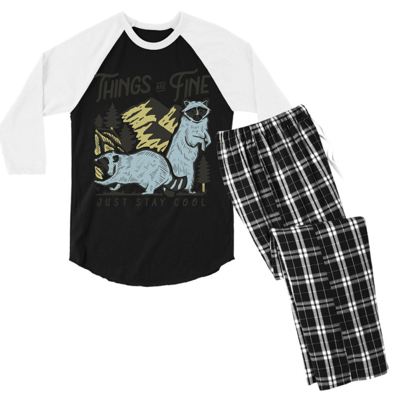 Just Stay Cool Men's 3/4 Sleeve Pajama Set by Ledford Leslie | Artistshot