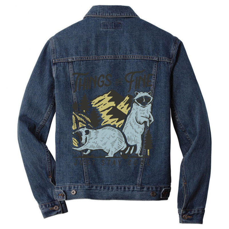 Just Stay Cool Men Denim Jacket by Ledford Leslie | Artistshot