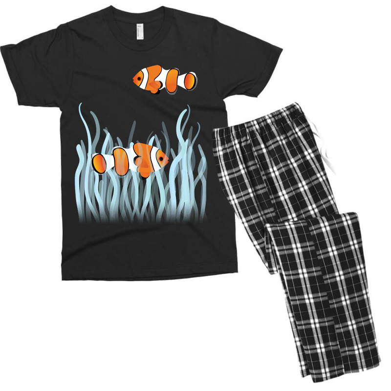 Two Clown Fishes Swimming Between Sea Anemones Men's T-shirt Pajama Set | Artistshot