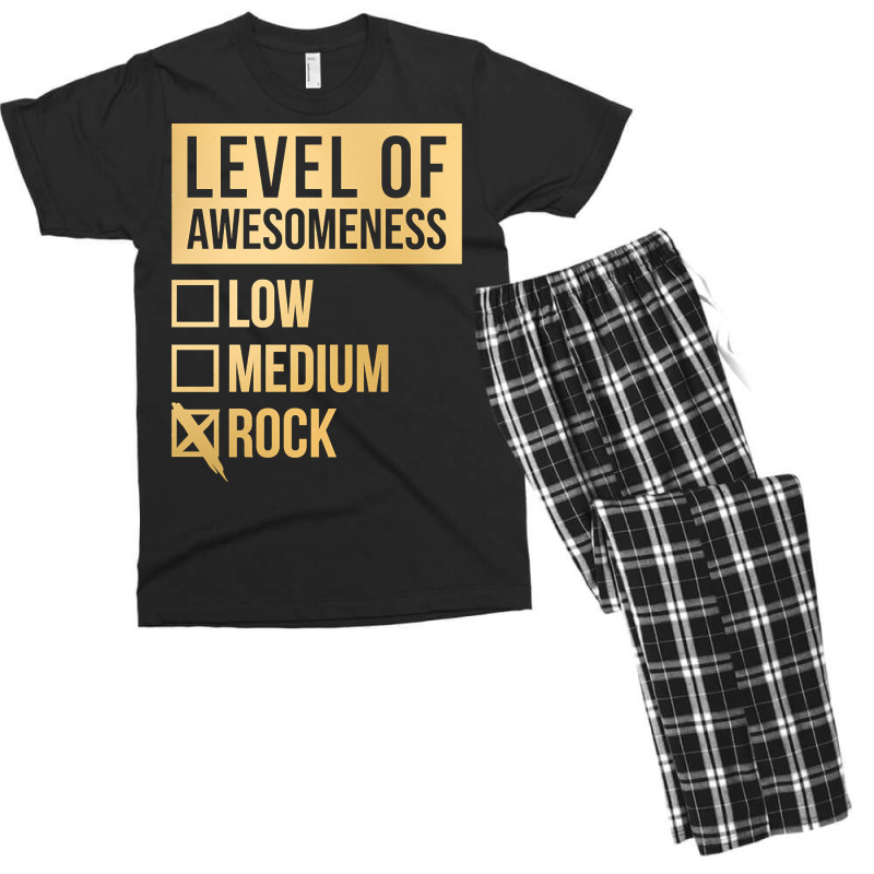 Funny And Awesome Level Of Awesomeness Low Medium Gift Gifts Rock Sayi Men's T-shirt Pajama Set by mckeebeckett3l9yxd | Artistshot