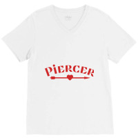 Piercer Arrow Heart Professional Piercing Shop Red Valentine V-neck Tee | Artistshot