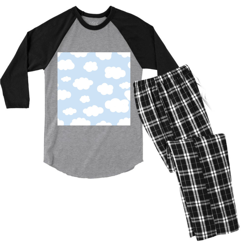 Cute Fluffy Cloud Men's 3/4 Sleeve Pajama Set by ElaineABernard | Artistshot