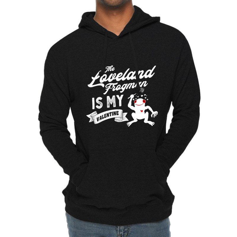 The Loveland Frogman Is My Valentine Cute Valentines Day Cryptid Lightweight Hoodie by Milne Charlton | Artistshot