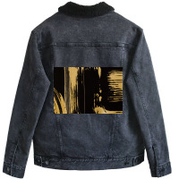 Gold Textured Unisex Sherpa-lined Denim Jacket | Artistshot