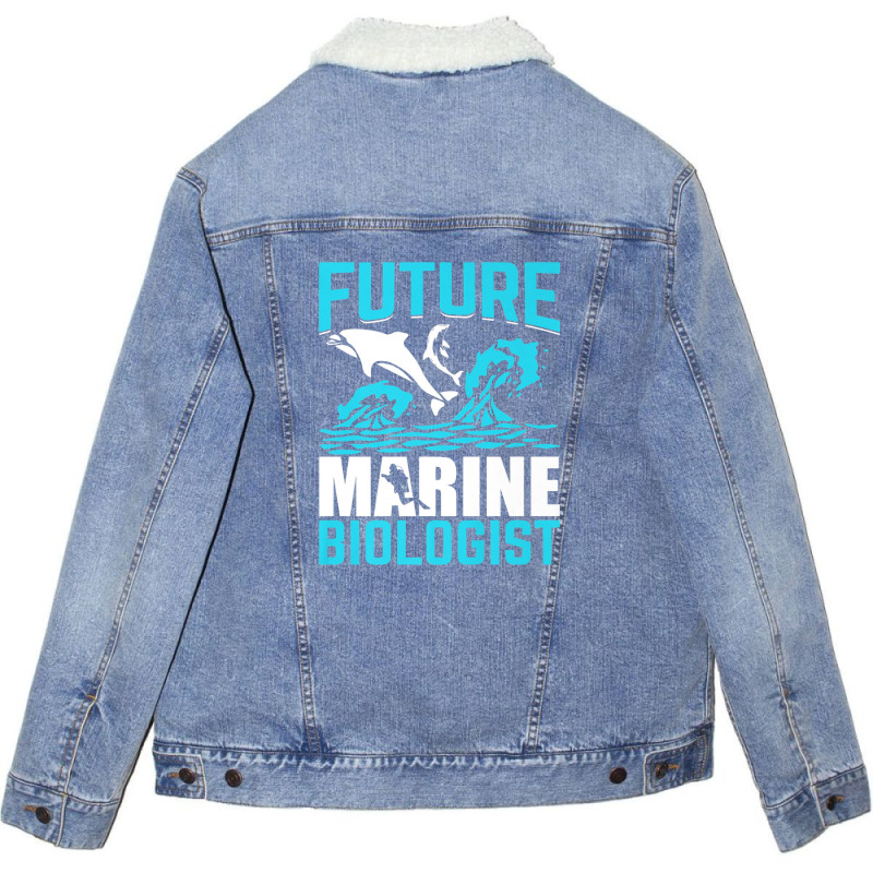 Future Marine Biologist Ocean Life Biology Student Unisex Sherpa-lined Denim Jacket | Artistshot