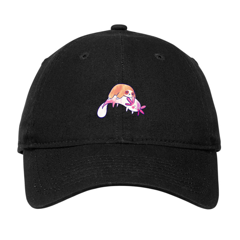 Little Sloth And Big Axolotl Watercolor Adjustable Cap by Min08 | Artistshot