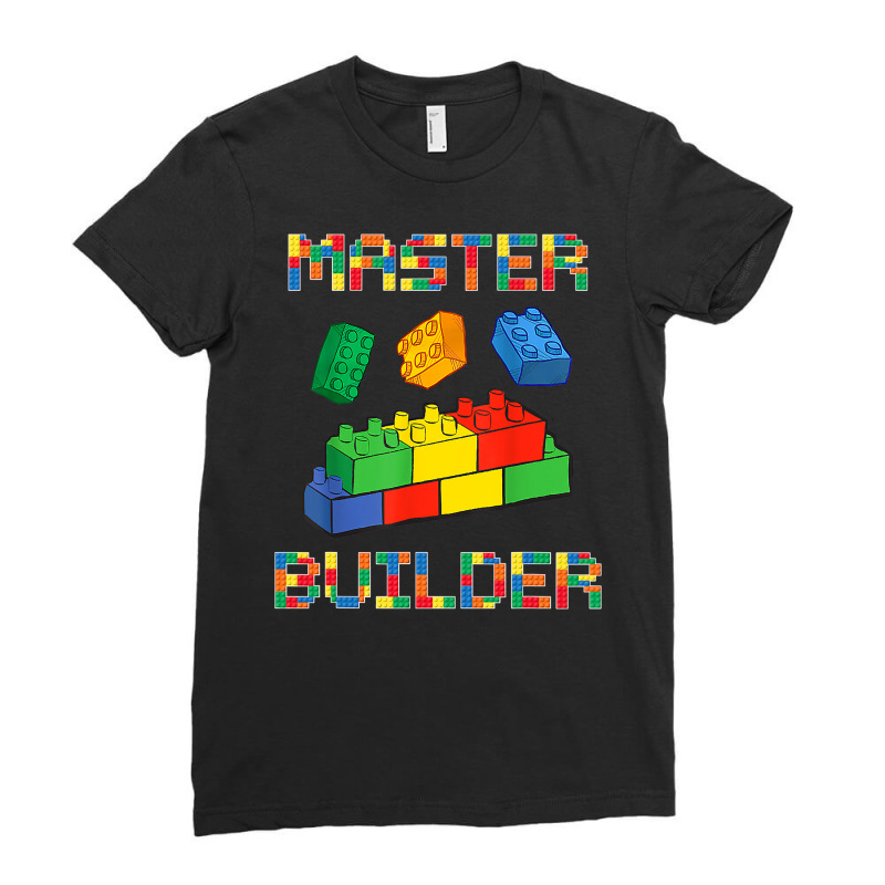 Brick Builder Blocks Building Master Builder Funny Toys Kids Ladies Fitted T-Shirt by ElizabethAtist | Artistshot