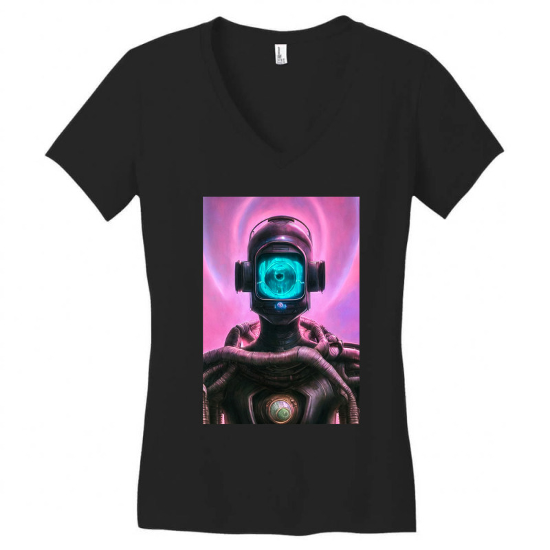 Futuristic Android Robot Ea72b9 Women's V-Neck T-Shirt by LisaBurlingame | Artistshot